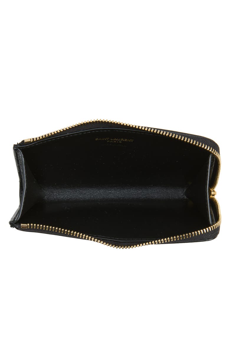 Cassandre Leather Card Case, Alternate, color, NOIR