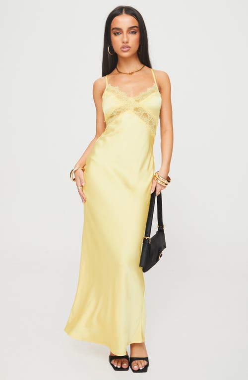 PRINCESS POLLY PRINCESS POLLY TREASURE LACE INSET BIAS CUT SATIN SLIPDRESS 