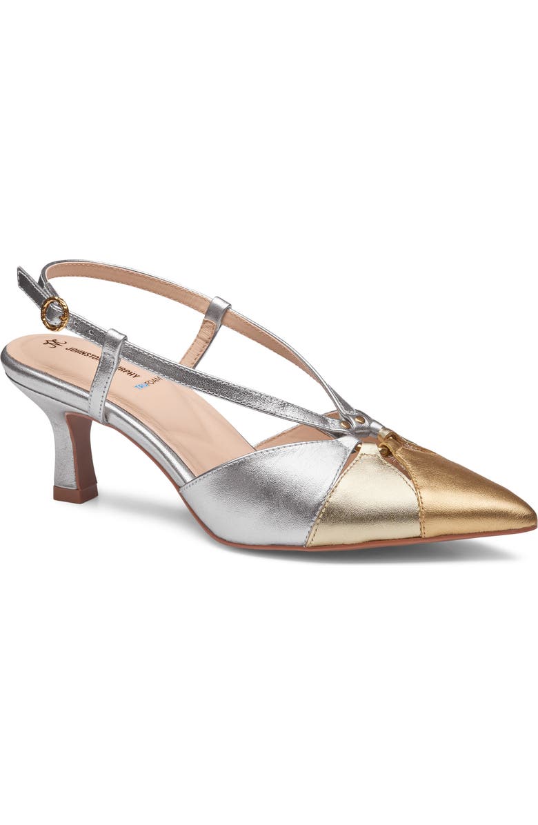 Johnston & Murphy Lindsey Ring Slingback Pump, Main, color, Gold Multi Metallic Sheepskin