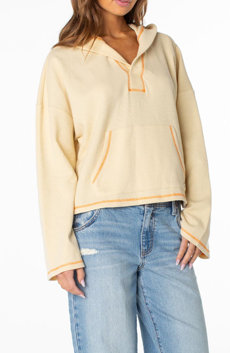 Roxy Seaside Thermal Hoodie, Main, color, Parchment