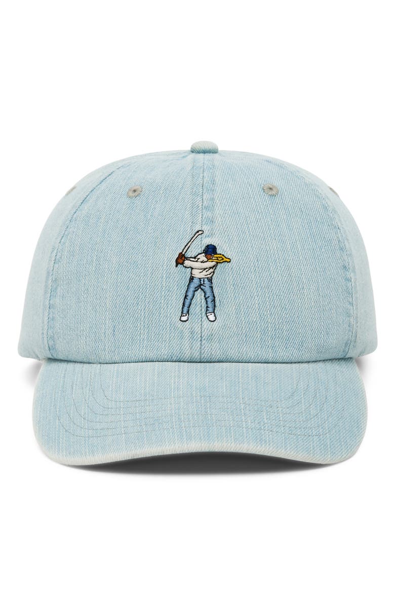 Eastside Golf Swingman Embroidered Denim Dad Baseball Cap, Alternate, color, Indigo