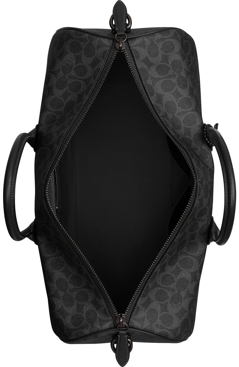 COACH Compass Signature 45 Coated Canvas Duffle Bag, Alternate, color, Black Signature