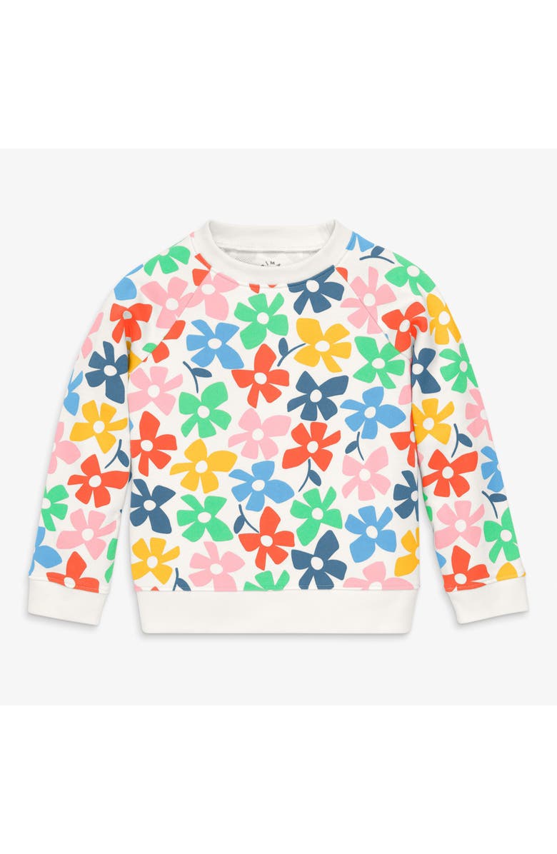Primary Kids Sweatshirt, Alternate, color, Ivory Rainbow Spring Blooms