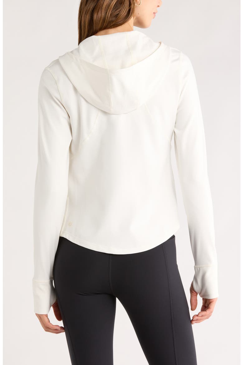 Cozy Tech Zip Hooded Jacket, Alternate, color, IVORY EGRET