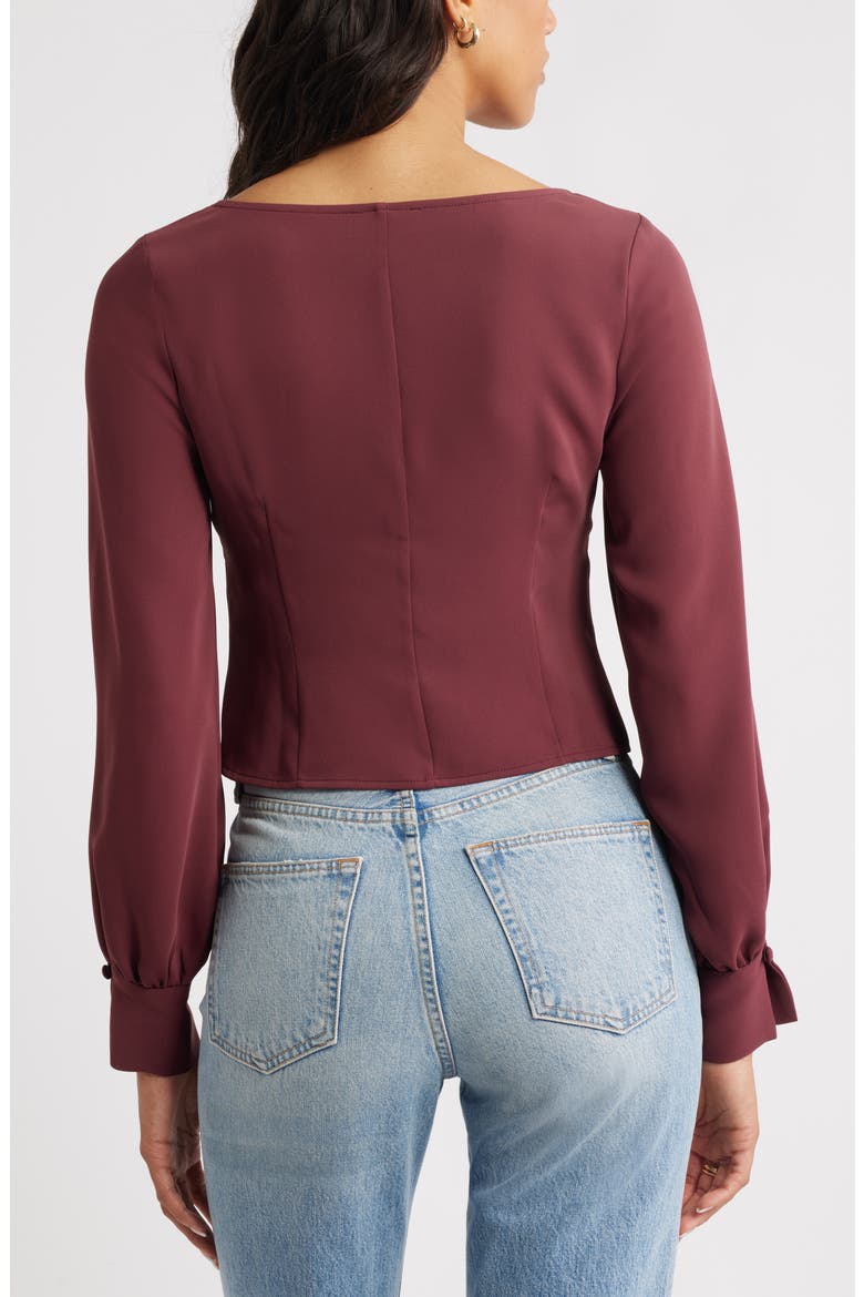 Matte Satin Corset Top, Alternate, color, BURGUNDY TANNIN