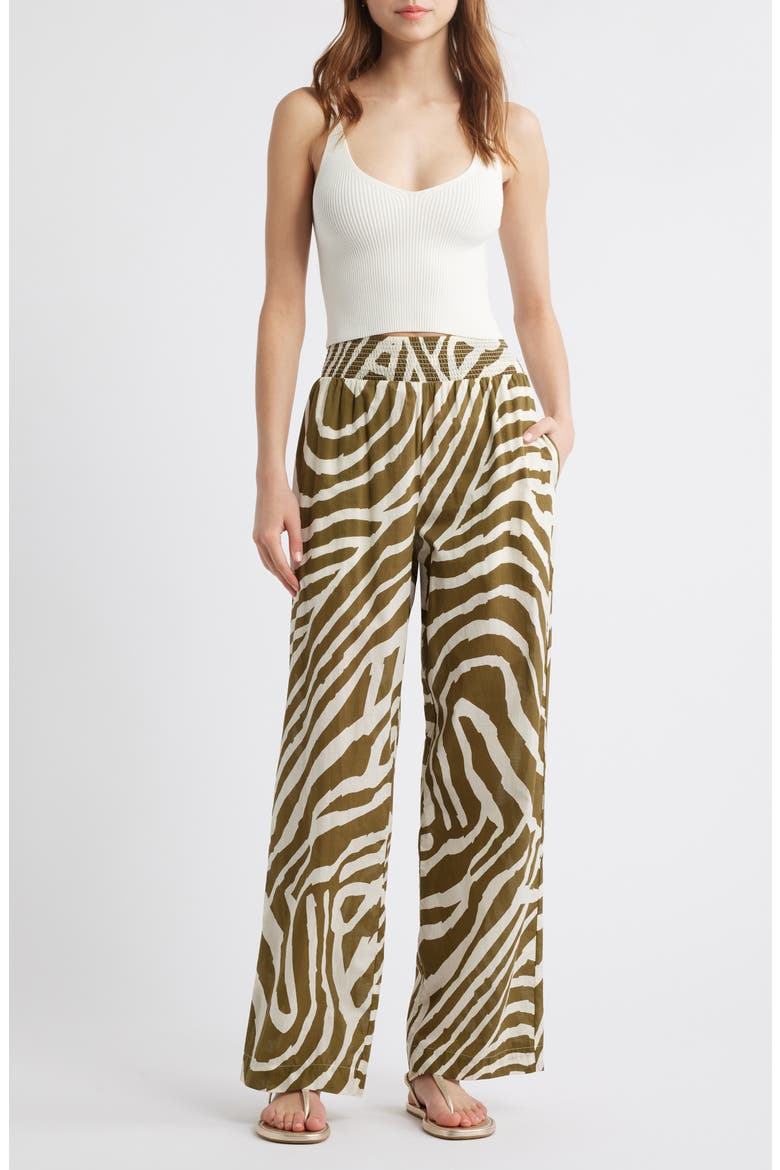Brendon Wide Leg Cotton Pants, Alternate, color, SELVA