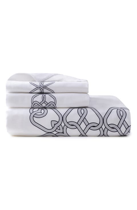 Tied Ovals Cotton Sateen Duvet Cover & Sham Set