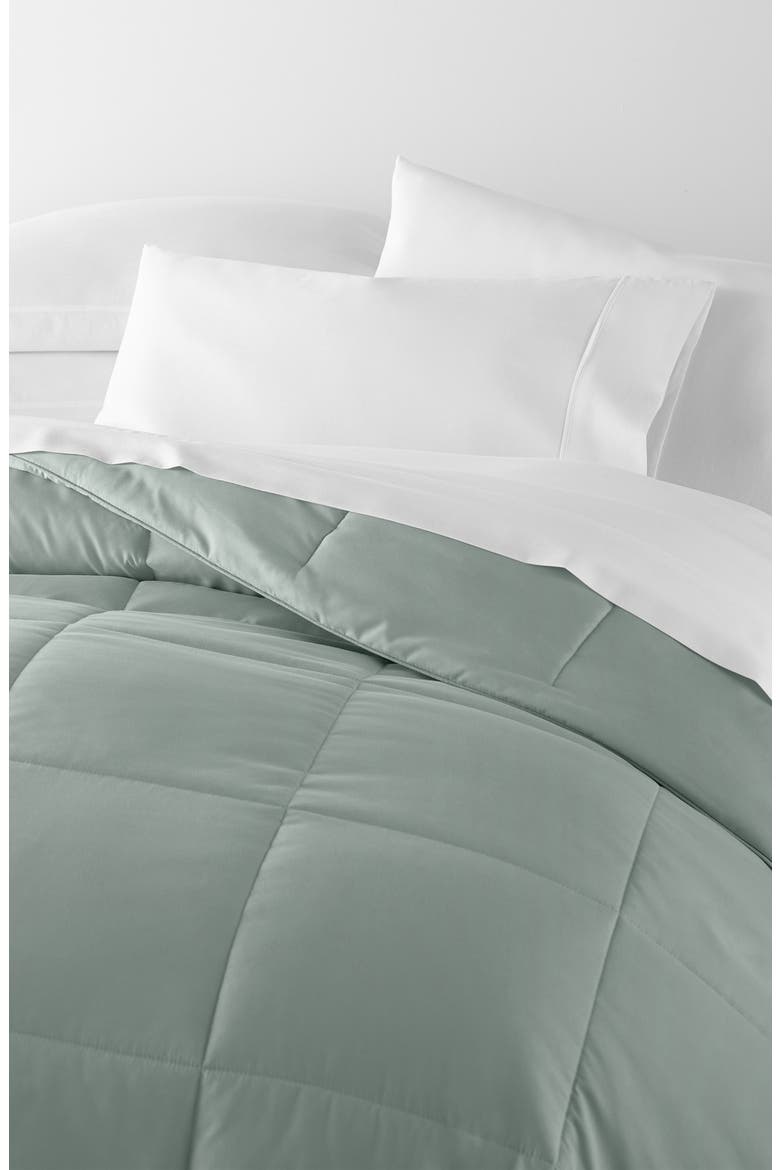 All Season Premium Down Alternative Solid Comforter, Alternate, color, EUCALYPTUS