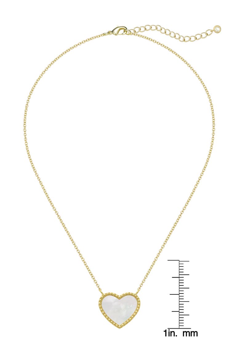 Mother of Pearl Heart Pendant Necklace, Alternate, color, GOLD