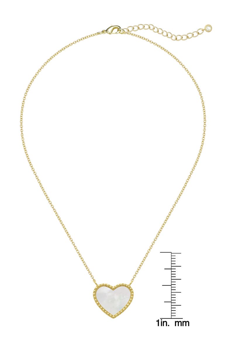 Lily Nily Mother of Pearl Heart Pendant Necklace, Alternate, color, Gold
