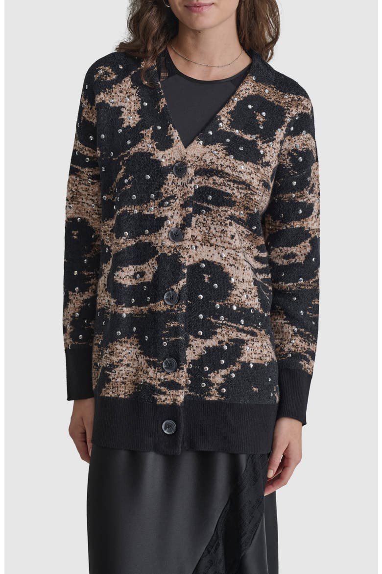 Oversize Studded Sweater, Main, color, BLACK/ TRUFFLE