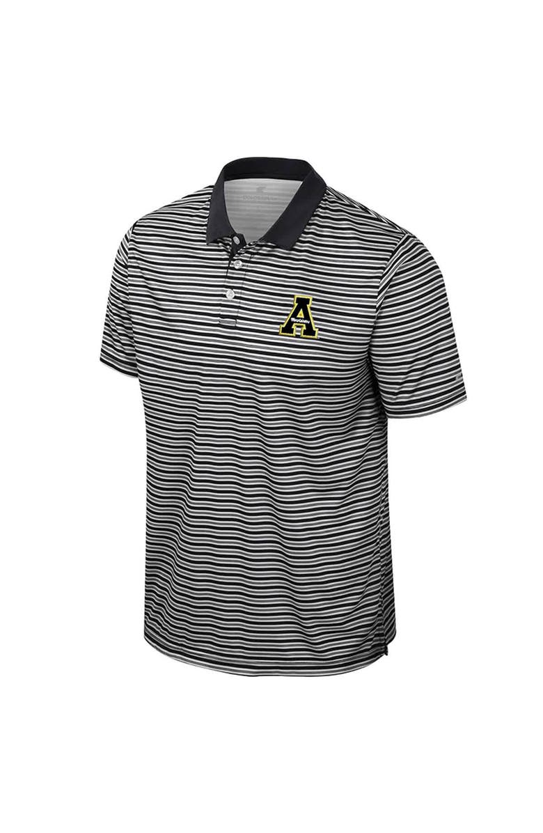COLOSSEUM Men's Colosseum Black Appalachian State Mountaineers Striped Polo, Alternate, color, Black