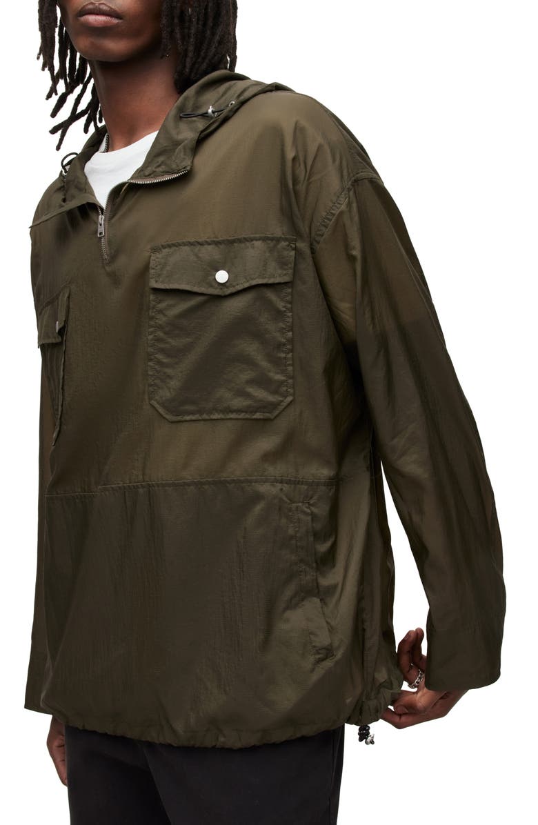 AllSaints Punta Oversized Nylon Anorak, Alternate, color, 