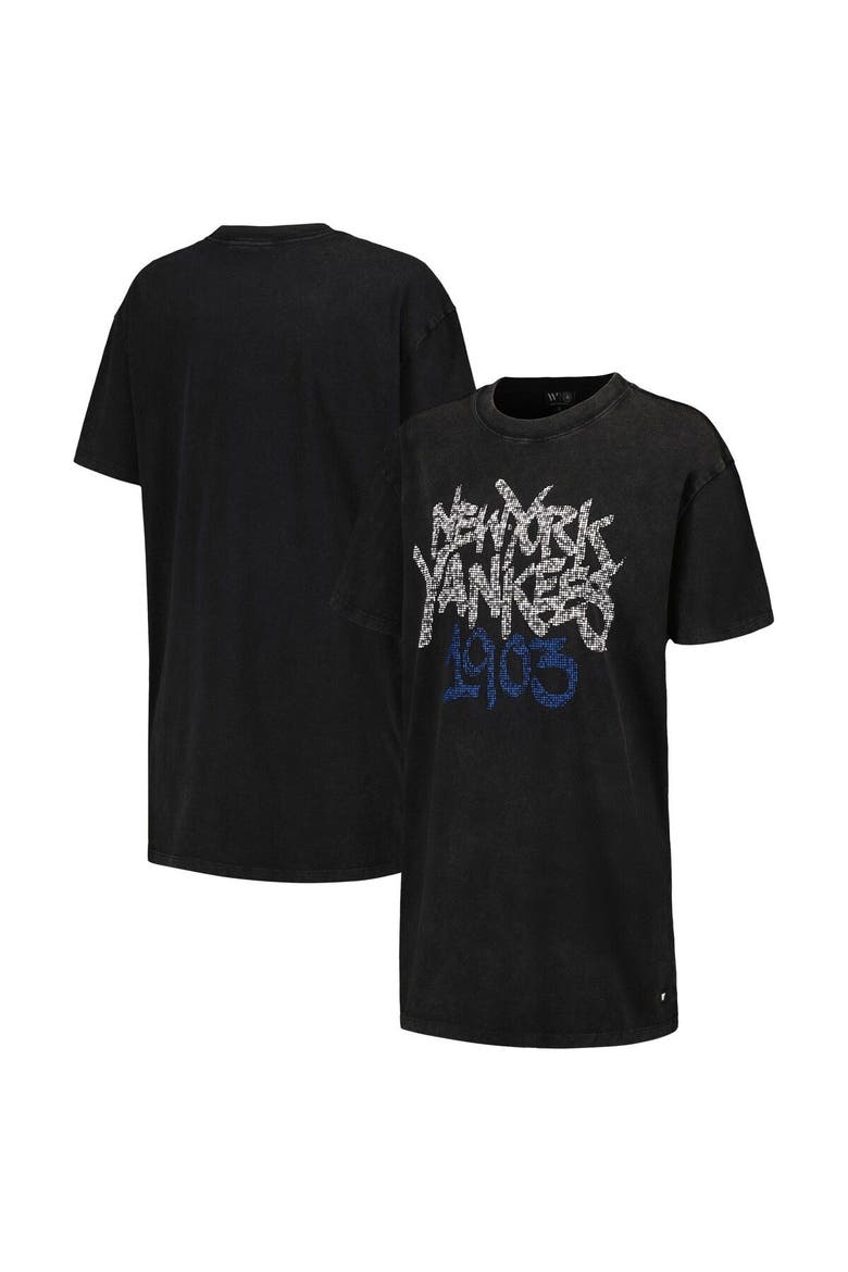 Women's The Wild Collective Black New York Yankees T-Shirt Dress, Main, color, Black