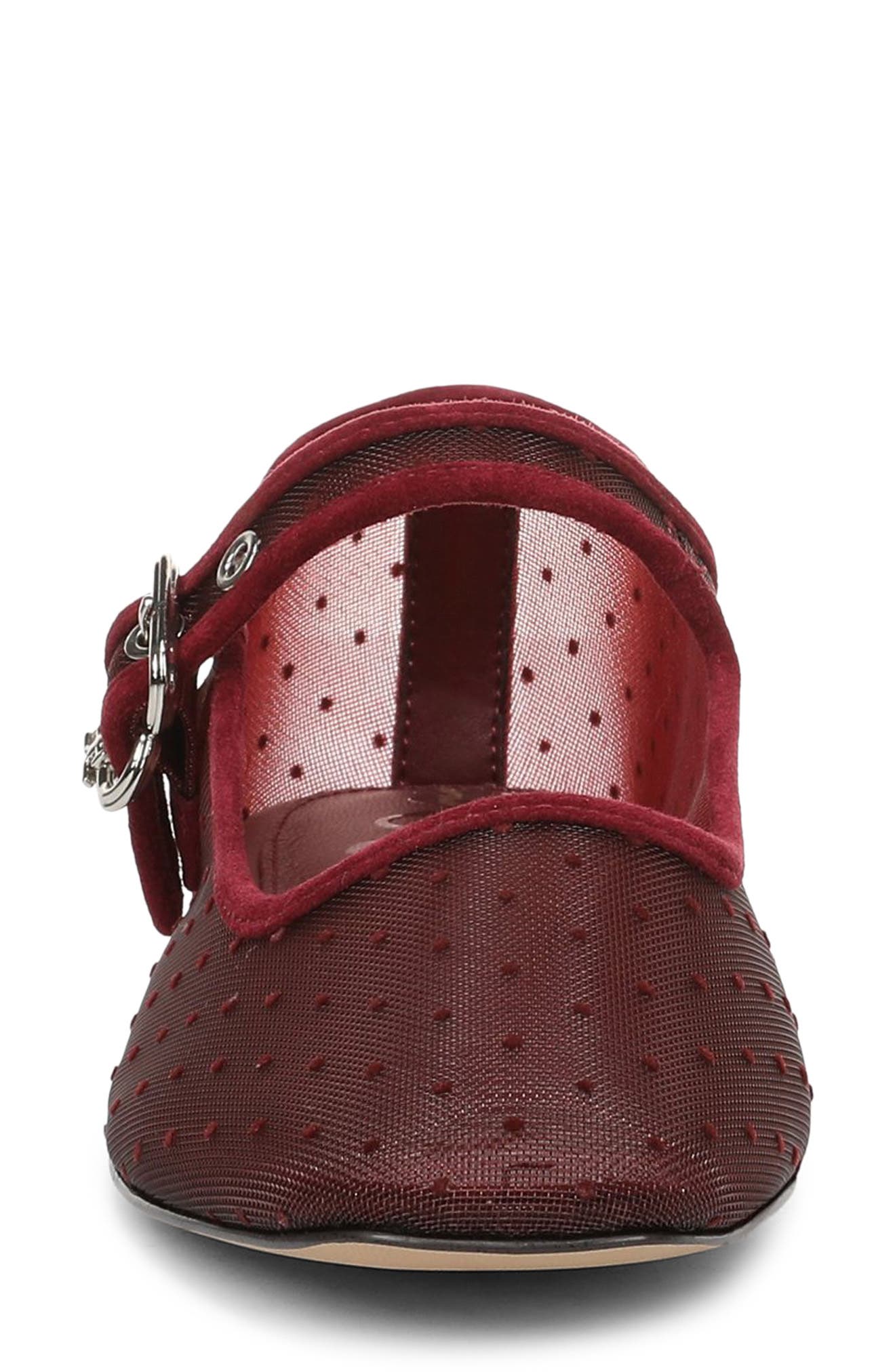 Michaela Mesh Mary Jane Flat, Alternate, color, FRENCH MERLOT