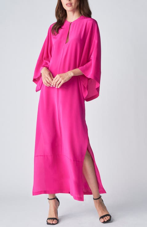 Kimono Sleeve Silk Dress
