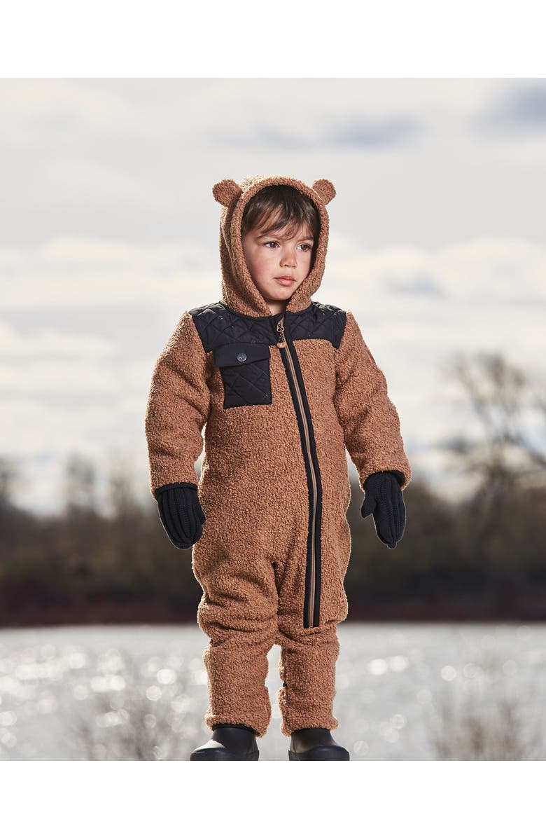 Deux par Deux Baby Unisex Baby One-Piece Mid-Season Outerwear Tan And Black, Alternate, color, 