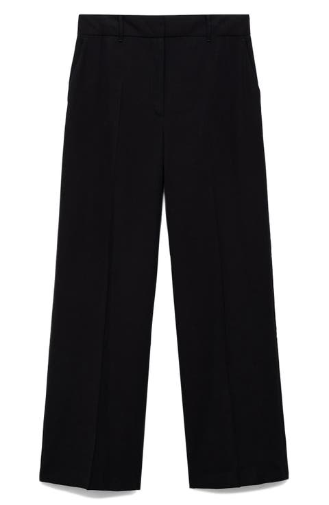 Creased Wide Leg Pants (Regular & Plus)