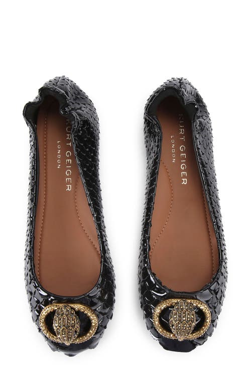 Kurt Geiger Leather Chelsea Ballet Flats In Black