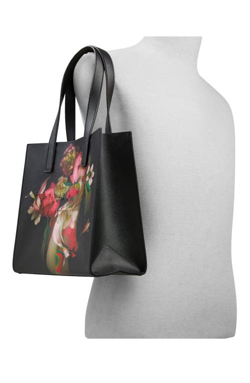 Ted Baker London Seacon Faux Leather Tote In Black Multi
