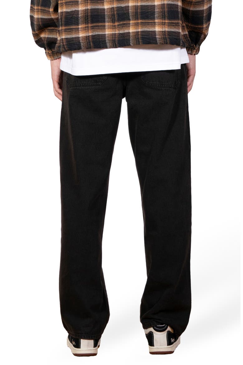 Oil Baggy Wide Leg Jeans, Alternate, color, DARK BROWN