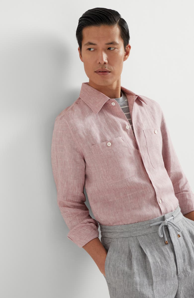 Brunello Cucinelli Shirt with chest pockets, Alternate, color, 