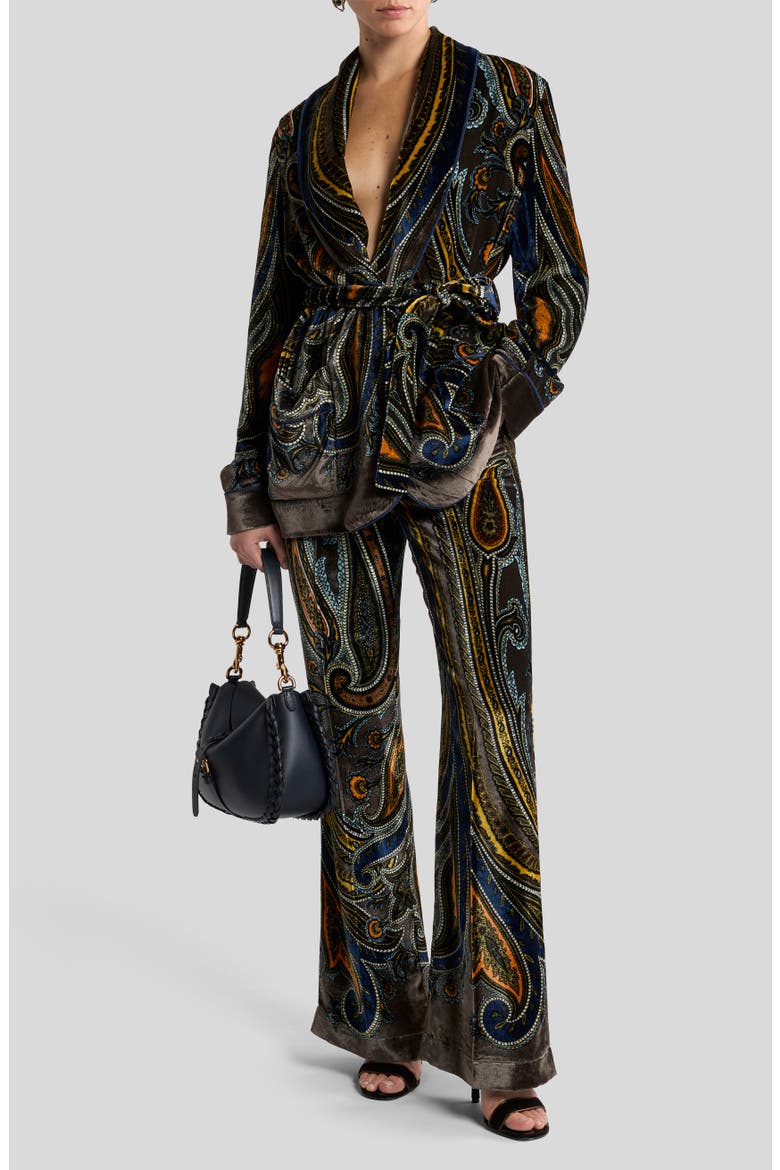 Paisley Velvet Wrap Jacket, Alternate, color, PRINTED BROWN BASE