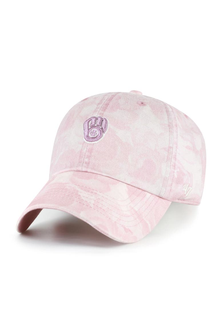 Women's '47 Pink Milwaukee Brewers Gardenia Clean Up Adjustable Hat, Main, color, Pink