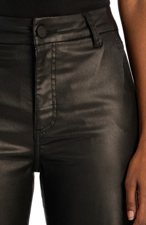Kut From The Kloth Meg High Waist Coated Wide Leg Jeans In Black