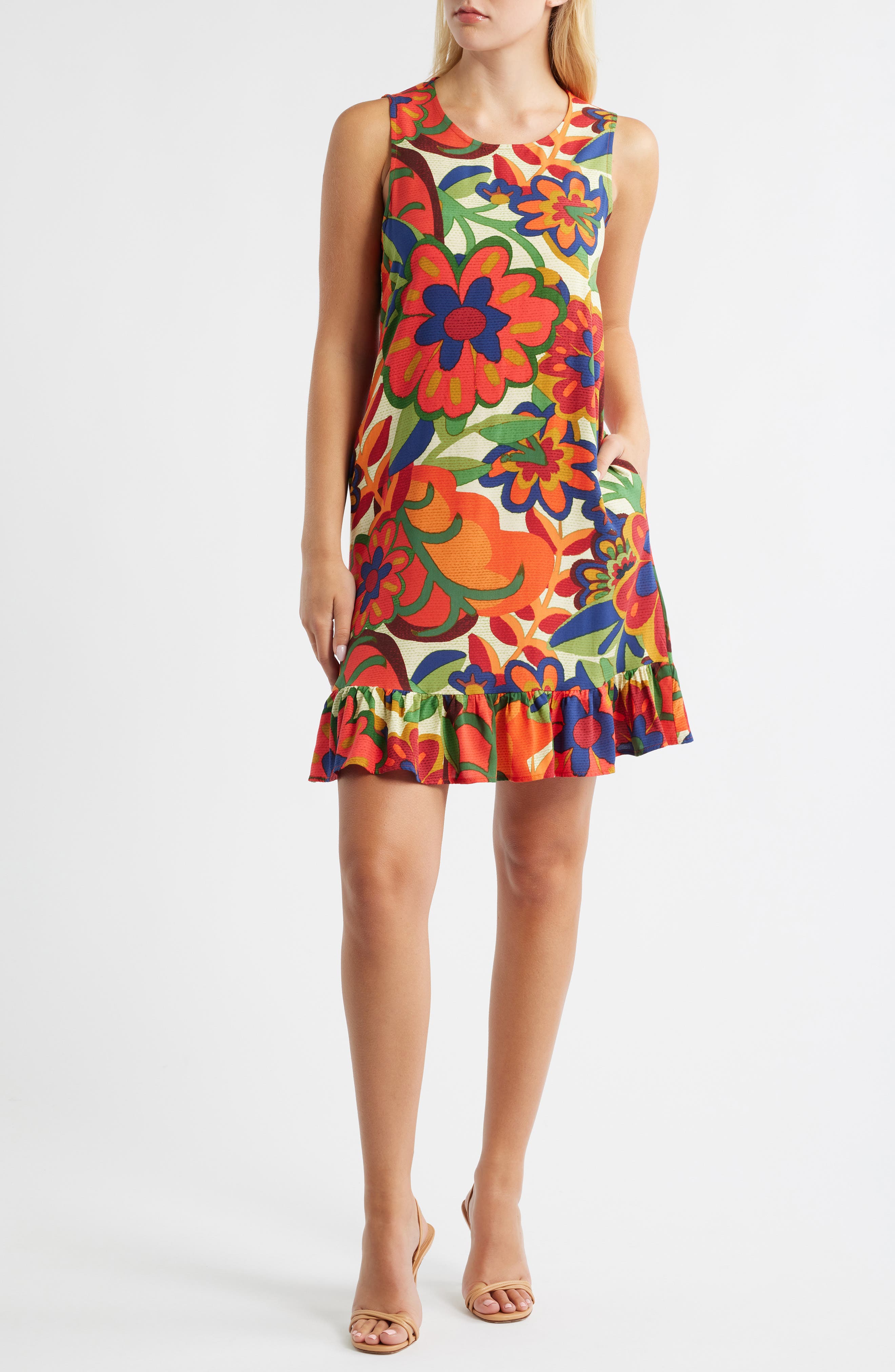 Ruffle Hem Shift Dress