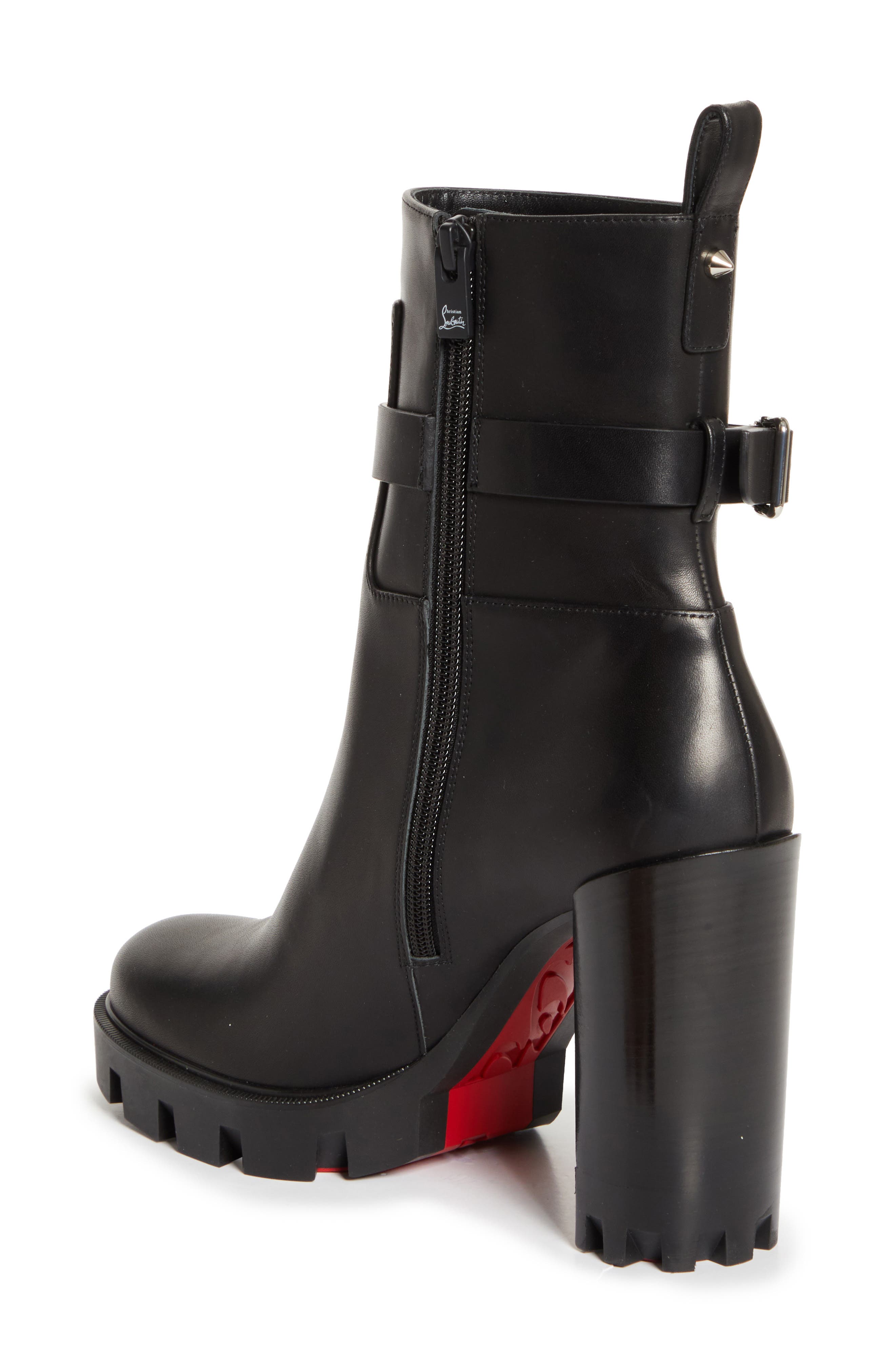 Christian Louboutin Dianouchette Lug Sole Bootie, Alternate, color, Black/ Black Lucido