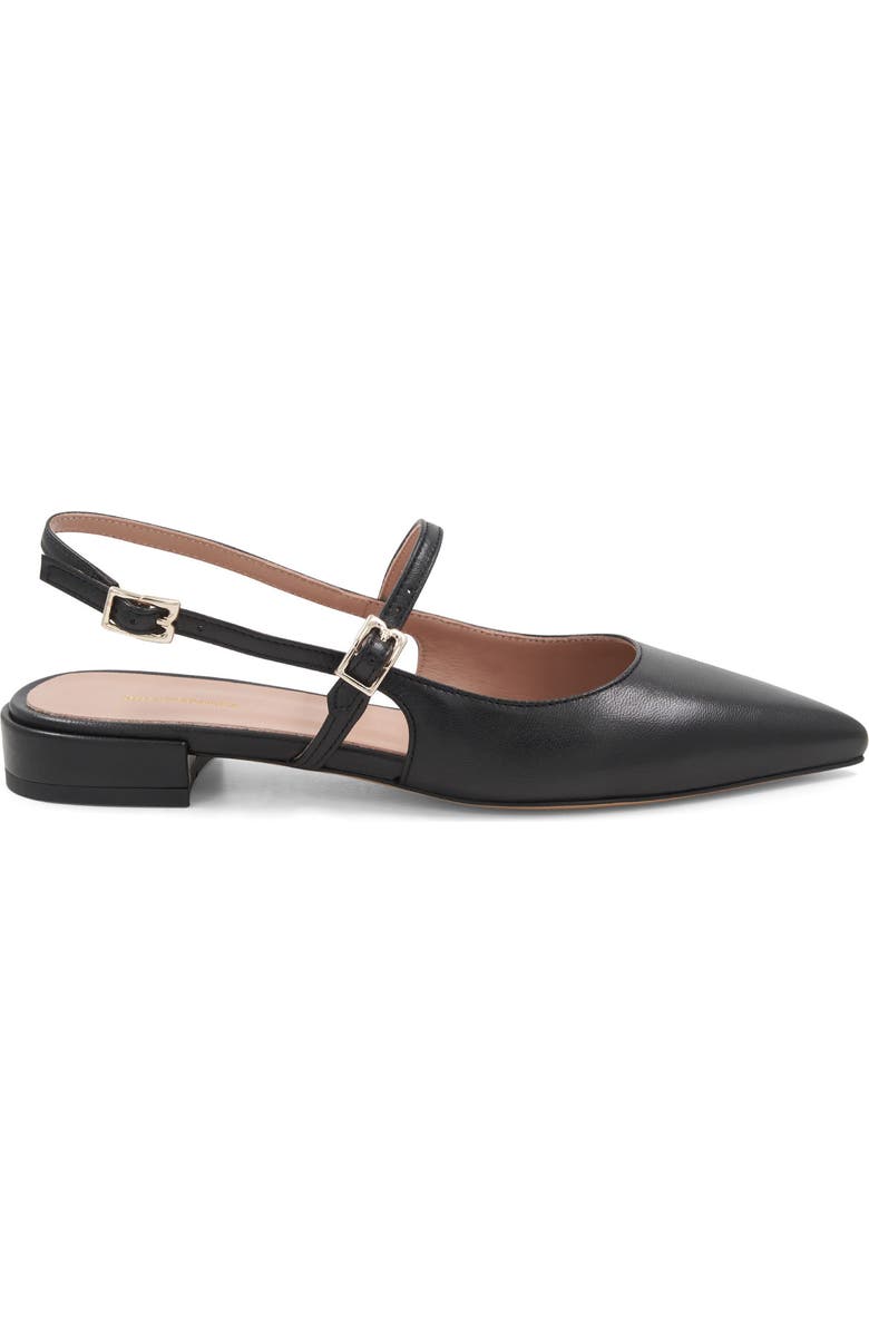 Bruno Magli Martina Slingback Mary Jane Pointed Toe Flat, Alternate, color, Black