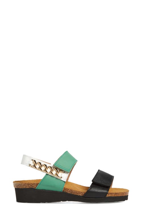 Naot Eliana Slingback Sandal In Black/soft Jade/oily Bark