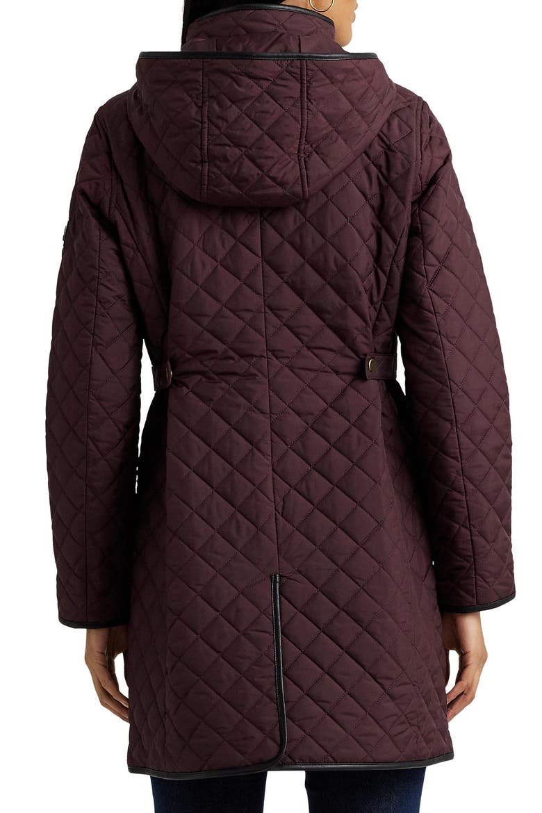 Diamond Quilted Hooded Jacket, Alternate, color, DARK GARNET