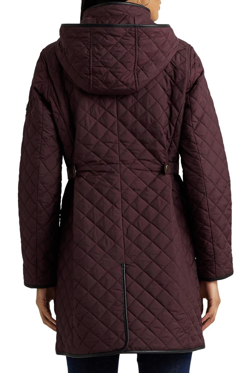 Lauren Ralph Lauren Hooded Quilted Coat, Alternate, color,