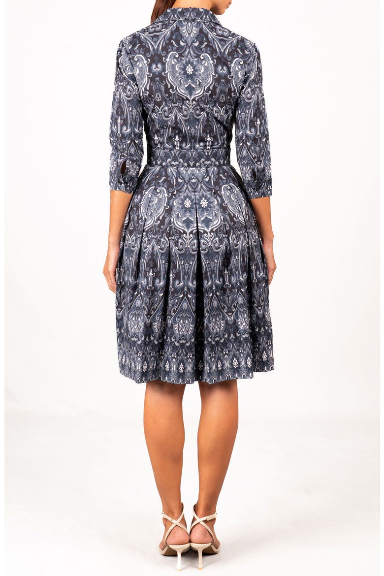 Mill Creek Paisley Shirtdress, Alternate, color, Charcoal Blue