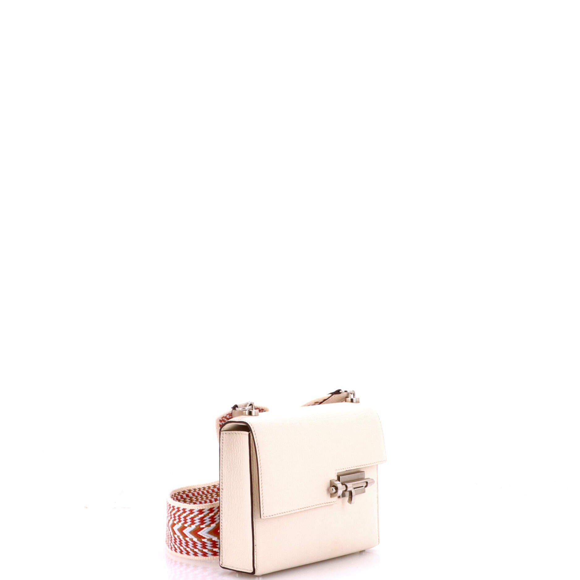 Pre-Owned Hermes Verrou Bag Chevre Mysore and Canvas Mini, Alternate, color, Nata