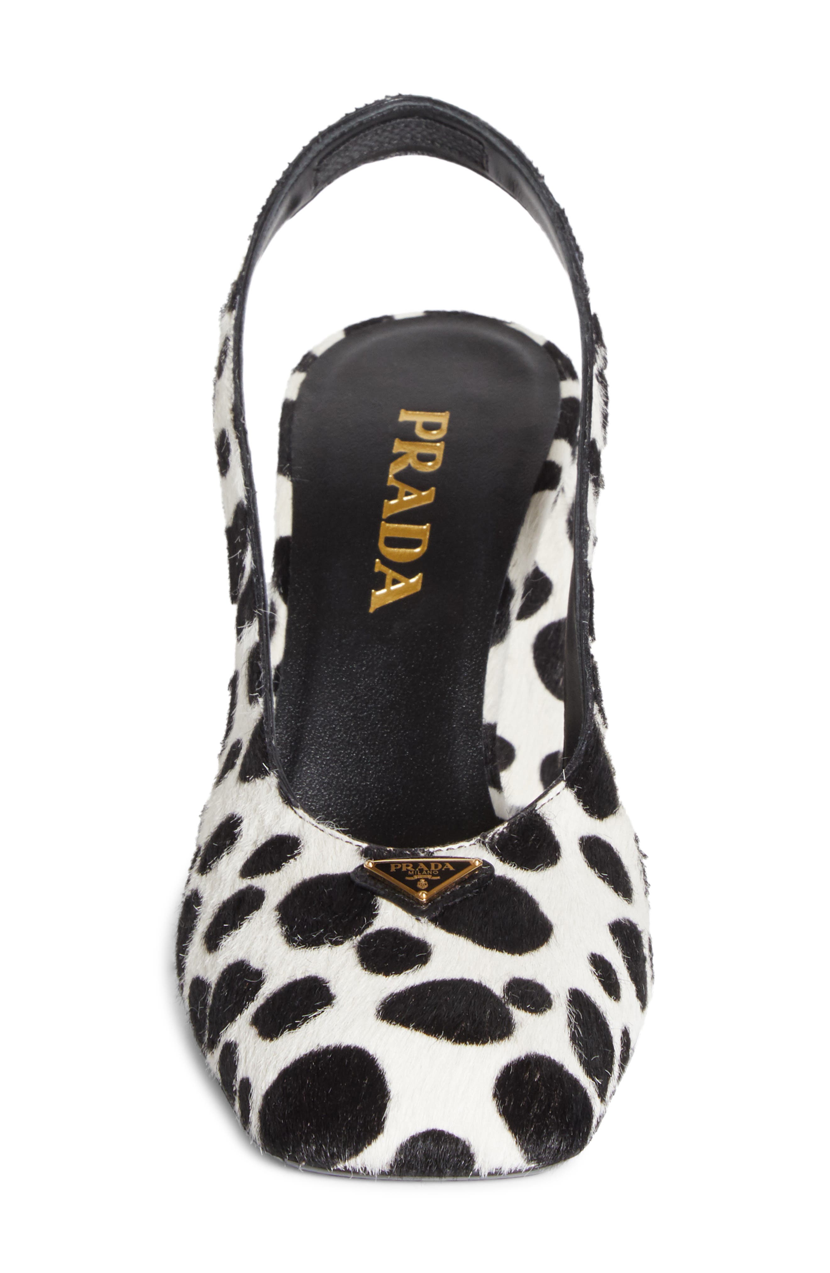 Genuine Calf Hair Slingback Pump, Alternate, color, BIANCO/ NERO PRINT CALF HAIR
