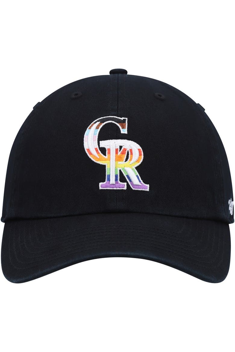Men's '47  Black Colorado Rockies Team Pride Clean Up Adjustable Hat, Alternate, color, Black