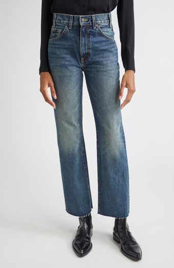 Calla Straight Leg Raw Hem Jeans