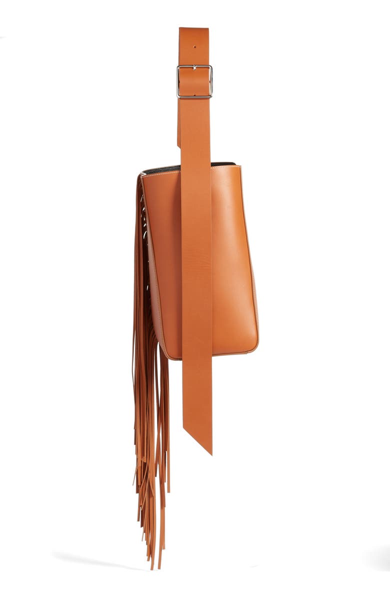 CALVIN KLEIN 205W39NYC Fringe Leather Bucket Bag, Alternate, color,