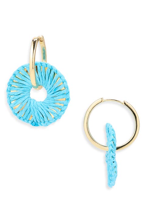 Rattan Wrapped Hoop Earrings