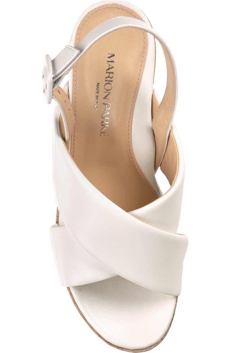 MARION PARKE Maren Slingback Platform Wedge Sandal, Alternate, color, Light Cream