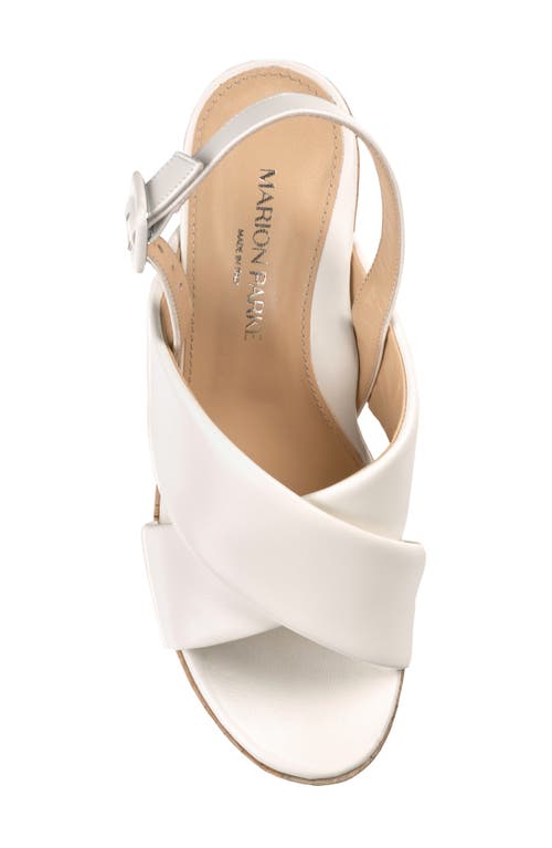 Marion Parke Maren Slingback Platform Wedge Sandal In Neutral