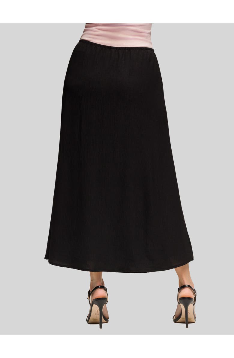 24seven Comfort Apparel Elastic Waist A-LINE Maxi Skirt, Alternate, color, Black