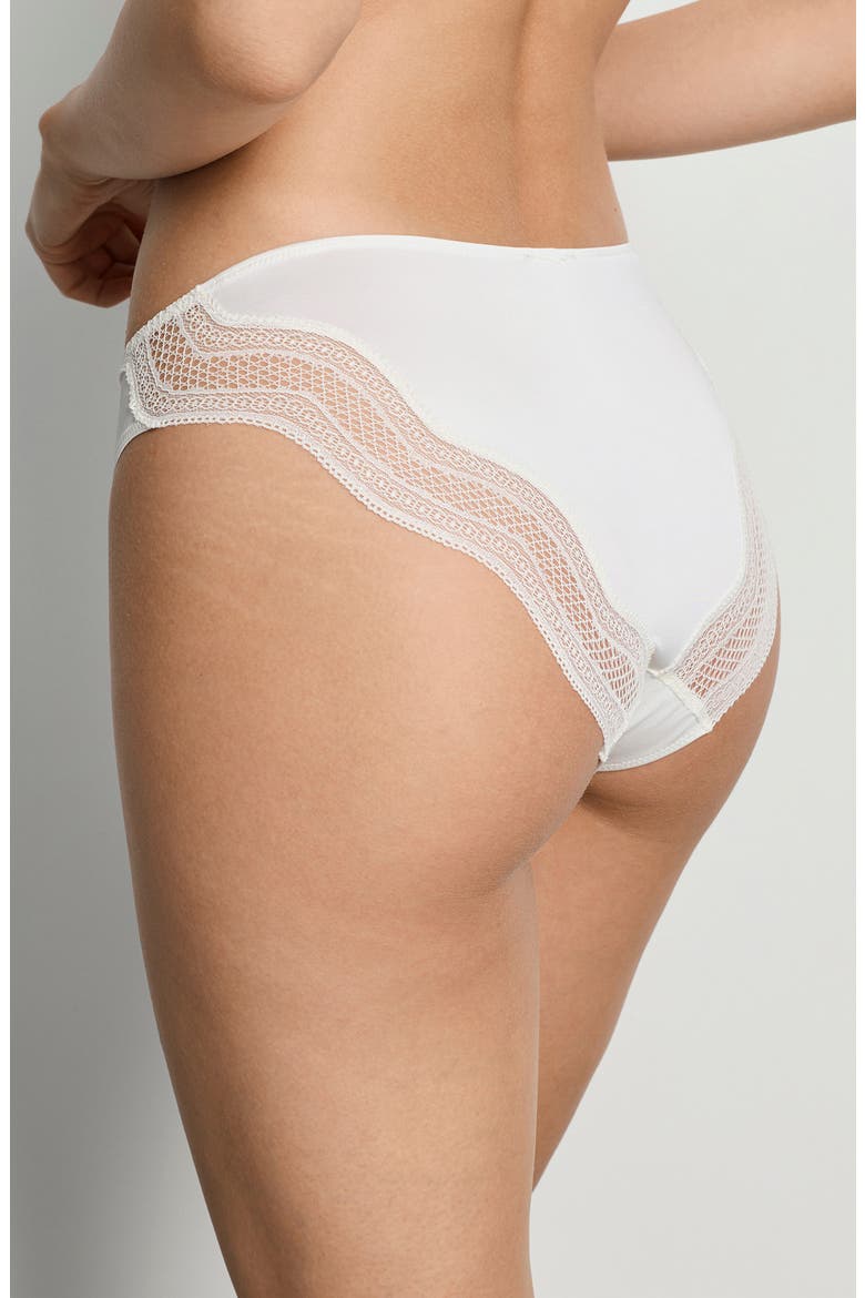 Cira Tulle Lace Trim Bikini, Alternate, color, OFF WHITE