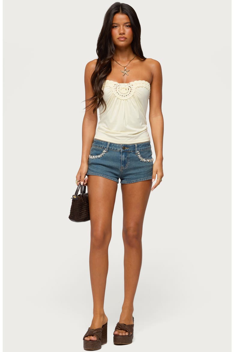 Ashlinn Crochet Strapless Top, Alternate, color, CREAM