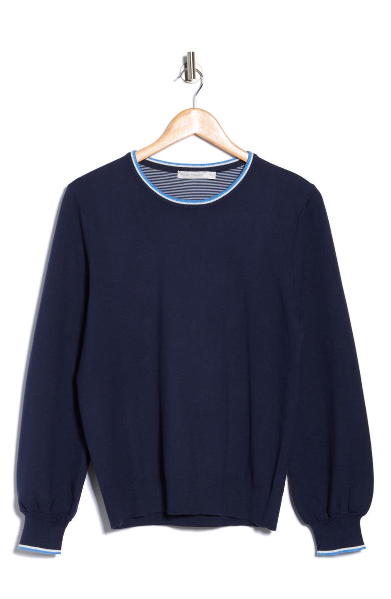 Peter Millar Coolspun Lite Crewneck Sweater, Alternate, color, Navy
