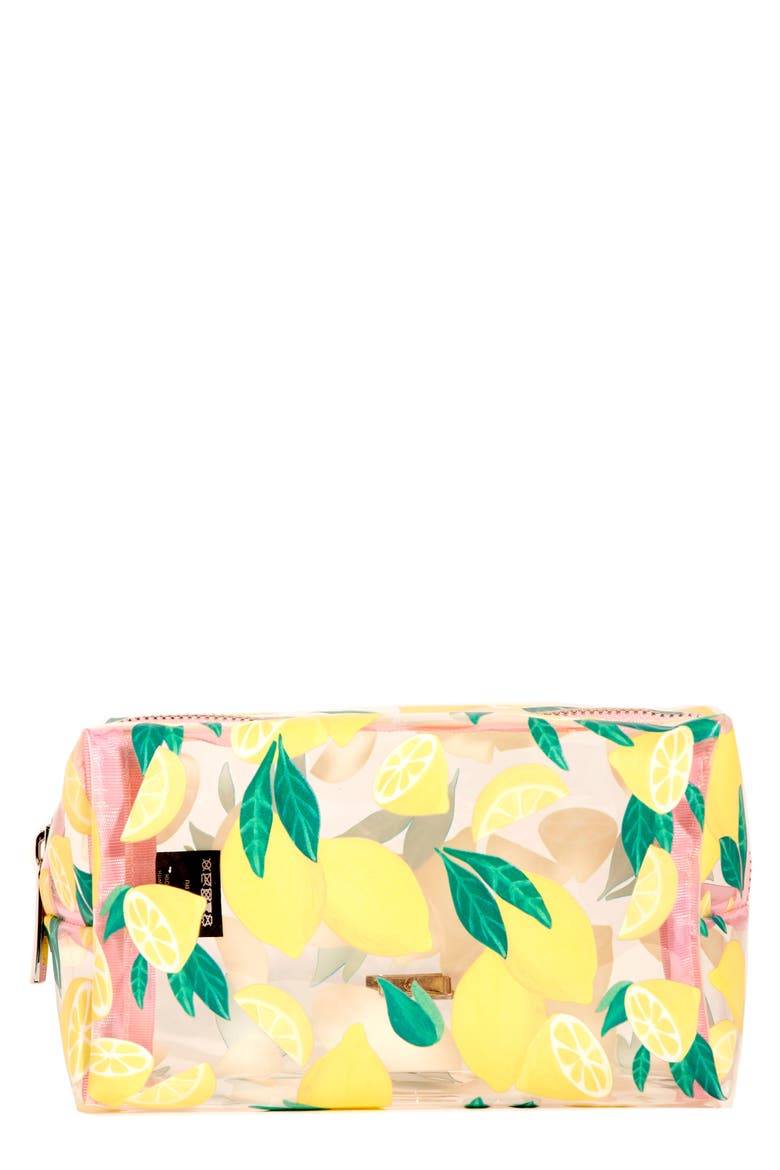 Life & Lemons Makeup Bag, Main, color, LIFE AND LEMONS