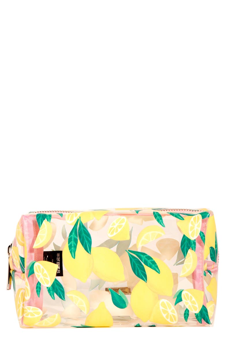 Skinnydip Life & Lemons Makeup Bag, Main, color, 